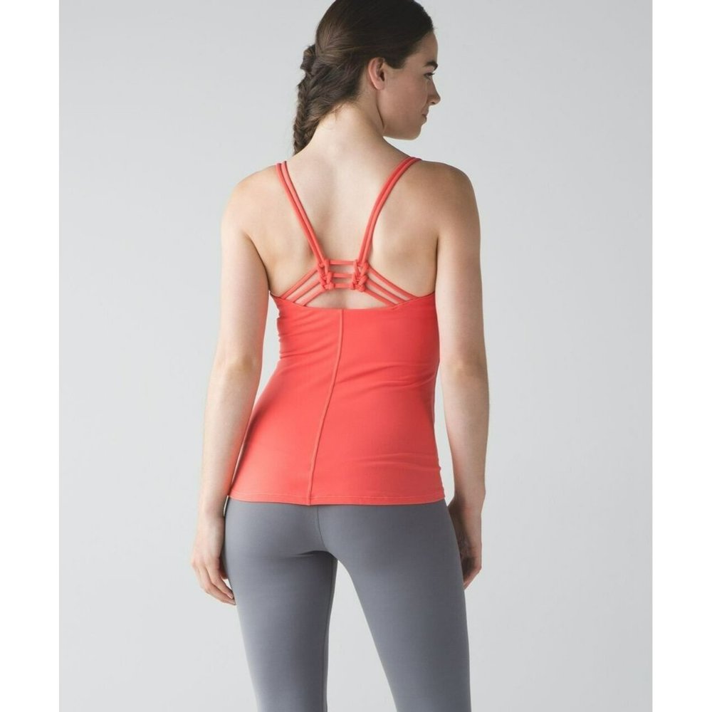 LULULEMON Size 4 Cape Sunset Flow Tank Red Orange Strappy Back